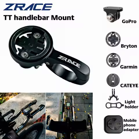 ZRACE TT Handlebar Computer Mount - Black, Out Front Holder for iGPSPORT Garmin Bryton GoPro CATEYE 