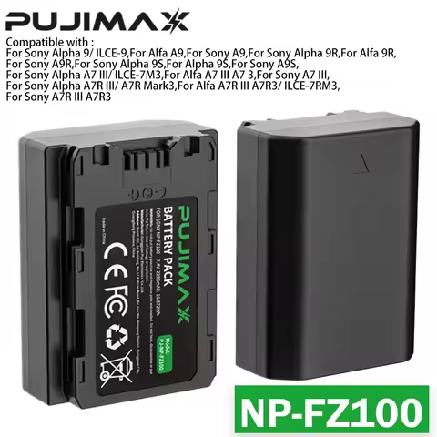 PUJIMAX Replacement Battery NP-FZ100 For SONY A1 A7 A8 A9 A9M3 A7R4 A7R5 A7R4A A7C A76 A7S3 776 48 8