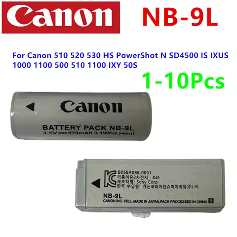 New Original NB-9L NB9L NB 9L Battery 870mAh for Canon 510 520 530 HS PowerShot N SD4500 IS IXUS 100