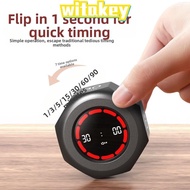 WITAKEY Automatic Rotating Timer, LED Screen 3 Volume Adjustable USB Rechargeable Timer, Portable Cu