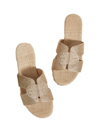 Women's Cut Out Flat Sandals Open Toe Summer Sandals Slip On Slides