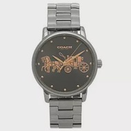 COACH 經典馬車不鏽鋼腕錶-鐵灰