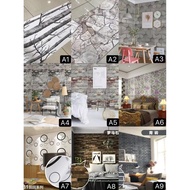 Corak Baru 2D WALLPAPER Self Adhesive PVC Sticker WATER PROOF BRICKhousehold items
