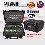 Harpman HPPM868/PRO 8CHANNEL Portable Power Mixer 1000w x 2 with +48v Phantom Power