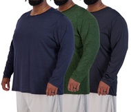 3 Pack: Men’s Big & Tall Tech Stretch Long-Sleeve & Short-Sleeve Dry-Fit T-Shirt (3XT-5XT)
