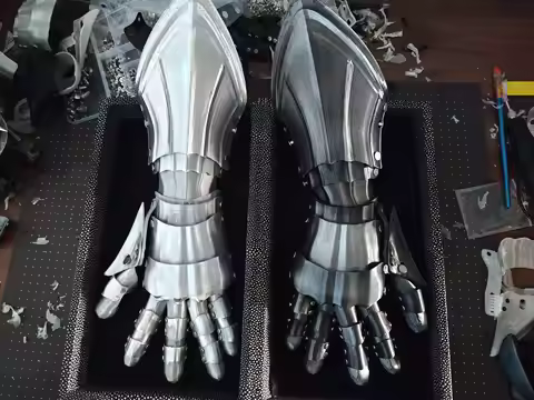 3D printed Cosplay prop mechanical plate armor gloves, hand armor, 3D printed mechanical arm knight 