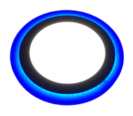 Rottero Lampu Panel LED Dua Warna Putih + Biru INBOW Bulat PIBC  Lampu Panel LED Tanam Dua Warna LED
