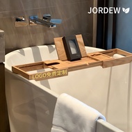 Japanese Oak Bathtub Retractable Shelf Hotel B & B Bathroom Mobile Phone Shelf Bathtub Shelf Wholesa