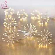 OCEANMAP Fireworks String Light, USB/Solar Waterproof LED Starburst Chain String Lights, Christmas T