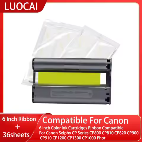 6 Inch Color Ink Cartridges Ribbon Compatible For Canon Selphy CP Series CP800 CP810 CP820 CP900 CP9