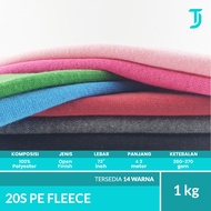 UNGU MERAH HIJAU 20s PE Polyester FLEECE | Hoodie Sweater Jacket Fabric | 1 kg | Grow Jaya T-Shirt M