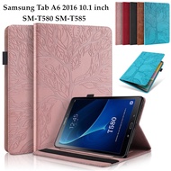 Samsung Galaxy Tab A 6 A6 10 1 2016 SM-T580 SM-T585 3D Tree Embossed Pocket Pen Holder Stand Card slots Wallet Tablet Ca