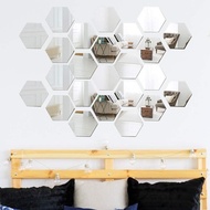 3D Hexagon Acrylic Mirror Wall Sticker/Removable Acrylic Mirror Setting Wall Sticker / DIY Removable Self Adhesive Mirror for Home Living Room Bedroom DecalWall Decal Decoration
