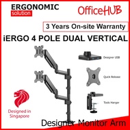 OFFICEHUB iErgo 4 Pole Vertical Computer Monitor Arm ★ Monitor Stand ★ Ready stock ★ Fits Monitor 34