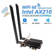 Desktop Wi-Fi 6E Bluetooth 5.3 Intel AX210 PCIe WiFi Adapter 5374Mbps 802.11ax AX210NGW Wireless Wifi 6E  Windows 10 Lin
