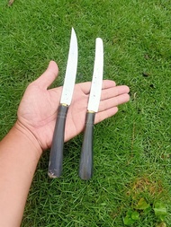 2 Buah Pisau Dapur Baja Per Gagang Tanduk Kerbau / Pisau Galonggong Tasik