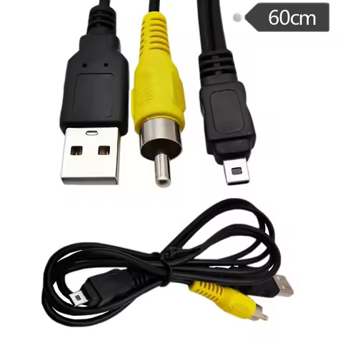 DV Mini Camera Data Cable Charging 2 in 1 Sports Camera Transimission Cable USB Data Line Sport Cam 