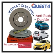 QUESTA FRONT BRAKE DISC ROTOR PERODUA AXIA BEZZA MYVI LAGI BEST ICON 234MM 2PCS