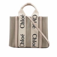 🎁雙11送禮自用兩相宜🎁 全新正品【 Chloe’ 蔻依 】WOODY TOTE BAG 帆布兩用托特包(小號/粉色)(下單前須先私訊)