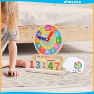 [Ehoyoxa] Wood Teaching Clock Education Clock for Kids Wood Blocks, Minutes Learn Clock Analog Teach