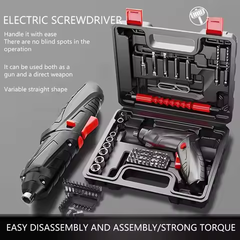47Pcs 3 6V Cordless Electric Screwdriver Set Rechargeable Lithium Battery Mini Drill Power Tools for