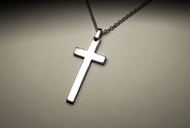 大光滑十字架項鍊