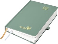 POPRUN 2024-2025 Daily Planner One Page Per Day - Academic Year Diary (July 2024 - June 2025) Hourly Appointment Book with Pocket, Note &amp; Contact Pages, Hardcover, 5.5" x 8.5" - Midnight Green
