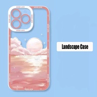 Casing for Samsung Galaxy A13 A14 A34 A54 5G A52 A52S A32 A53 A73 A72 A33 A31 A52 A71 4G S22 Plus S21 S20FE S23 Ultra Phone case Creative Mountains And Rivers Beautiful Phone Case High Quality Transparent Simple Clear Silicone Protective Cover