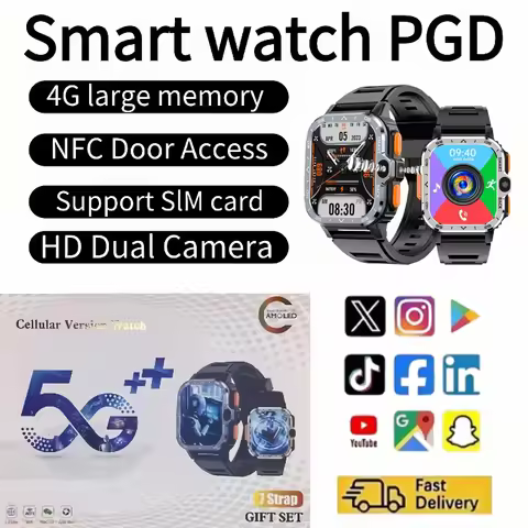 New 4G PGD Smart Watch Dual Camera 64GB/16GB Memory GPS WiFi IP68 Waterproof Telephone SIM Card Smar