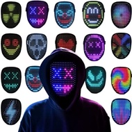 New Halloween LED Mask Gesture Light Mask Face-changing Induction Party Performance Atmosphere Props Led Mask Cosplay Decoration
