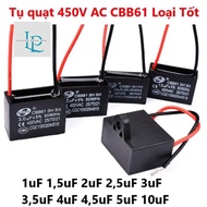 Fan Start Capacitor, Genuine 450V AC Fan Capacitor 1uF 1.5uF 2uF 2.5uF 3uF 3.5uF 4uF 4.5uF 5uF 10uF