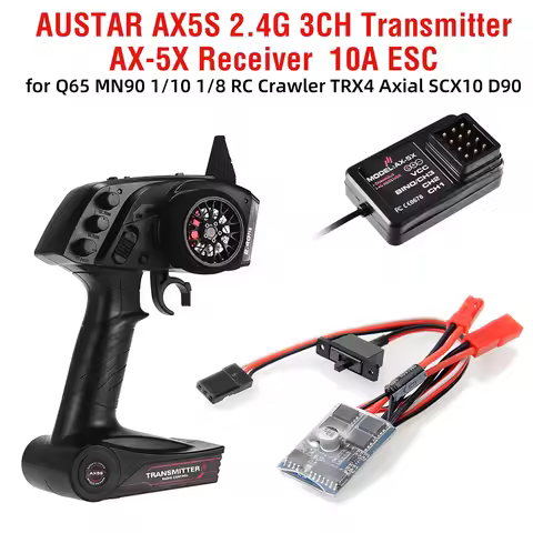 AUSTAR RC Transmitter and Receiver 2.4G 3CH 4CH 6CH Universal RC Controller for 1/10 1/8 Crawler MN9