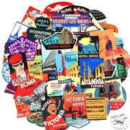50pcs Luggage Sticker Sticker: Retro Hotel Collection II Travel Rimowa High Quality