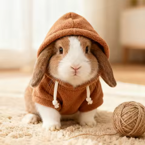 1 PC Warm Winter Pet Pullover Hoodies Outdoor Clothing for Small Animals Bunny Kitten Baby Rabbit Gu