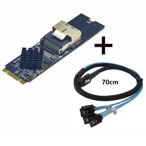 M.2 NVME to Mini SAS SFF-8087 Expansion Card Support 4 Port SATA3.0 6Gbps HDD SSD SATA Controller SF