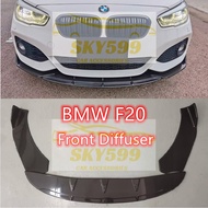 BMW 1 Series F20 Front Bumper Diffuser Lip Wrap Angle Splitters Black Carbon