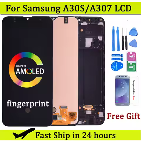 Super Amoled For Samsung A30S A307 LCD Display with Touch Screen Digitizer Assembly A307F A307FN A30