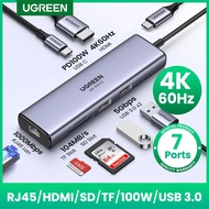 UGREEN USB HUB 7-in-1 Type-C to 4K60Hz HDMI SD&TF 5Gbps USB3.0 PD100W for Lapop PC Docking Station