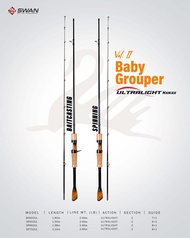JORAN CARBON SOLID UL SWAN BABY VOL II GROUPER PANJANG 198CM - 210CM ACTION 2-6LBS GAGANG JAPAN STYL