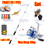 COD Pancing 1 Set Lengkap Kuat/joran pancing kuat 50kg/Joran Pancing Lengkap 1.8M Joran 5.2:1 Rasio 