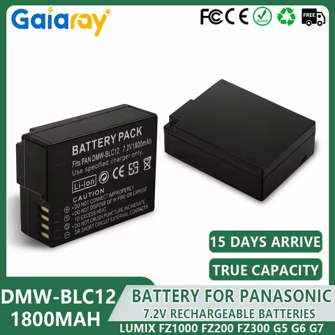 1800mAh Rechargeable Batteries DMW-BLC12 BLC12E Battery for Panasonic FZ1000 FZ200 FZ300 G5 G6 G7 GH