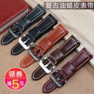 Leather watch strap men suitable for Panerai Tissot Longines Citizen large size