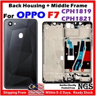 (NO LOGO) Full Set Back Housing Back Cover Compatible For OPPO F7 CPH1819 CPH1821 With Middle Frame 