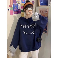 Top TOOTH MONSTER SWEATER CREWNECK FLEECE Long Sleeve Warm FASHION Contemporary CASUAL KECE VIRAL La