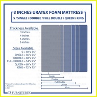 ♞,♘,♙Original URATEX 3 Inch Thick Foam Mattress W Cotton Cover - 30x75- 36x75- 48x75- 54x75- 60x75-