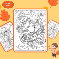Set of 22/15/10 coloring pages, coloring pages for children with Nintendo characters, regular A4, A5