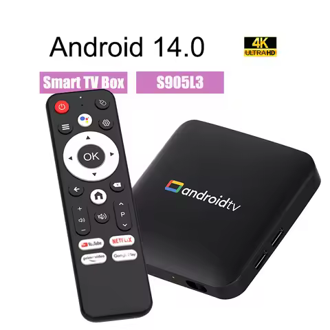 New Smart TV Box H96 MAX S905L3 Android 14.0 4K BT Google Voice Remote Media Player Home Android Set