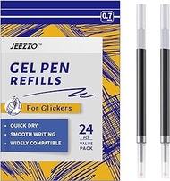 JEEZZO Gel Ink Refills for Retractable Click Pens Blue Medium Point Compatible with Pilot G2 Pentel Energel Jetstream Sharpie S-Gel Uniball Signo Zebra Sarasa 24 pcs