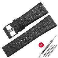 Genuine Leather Watch Band for Diesel DZ4323 1657 4318 Large Dial Lychee Pattern Mens Style Luxury W
