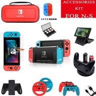 【Chat-support】 22 In 1 Switch Accessories Bundle For Nintendo Switch Case Screen Protector Joycon Grips Racing Wheels Controller Charge Dock